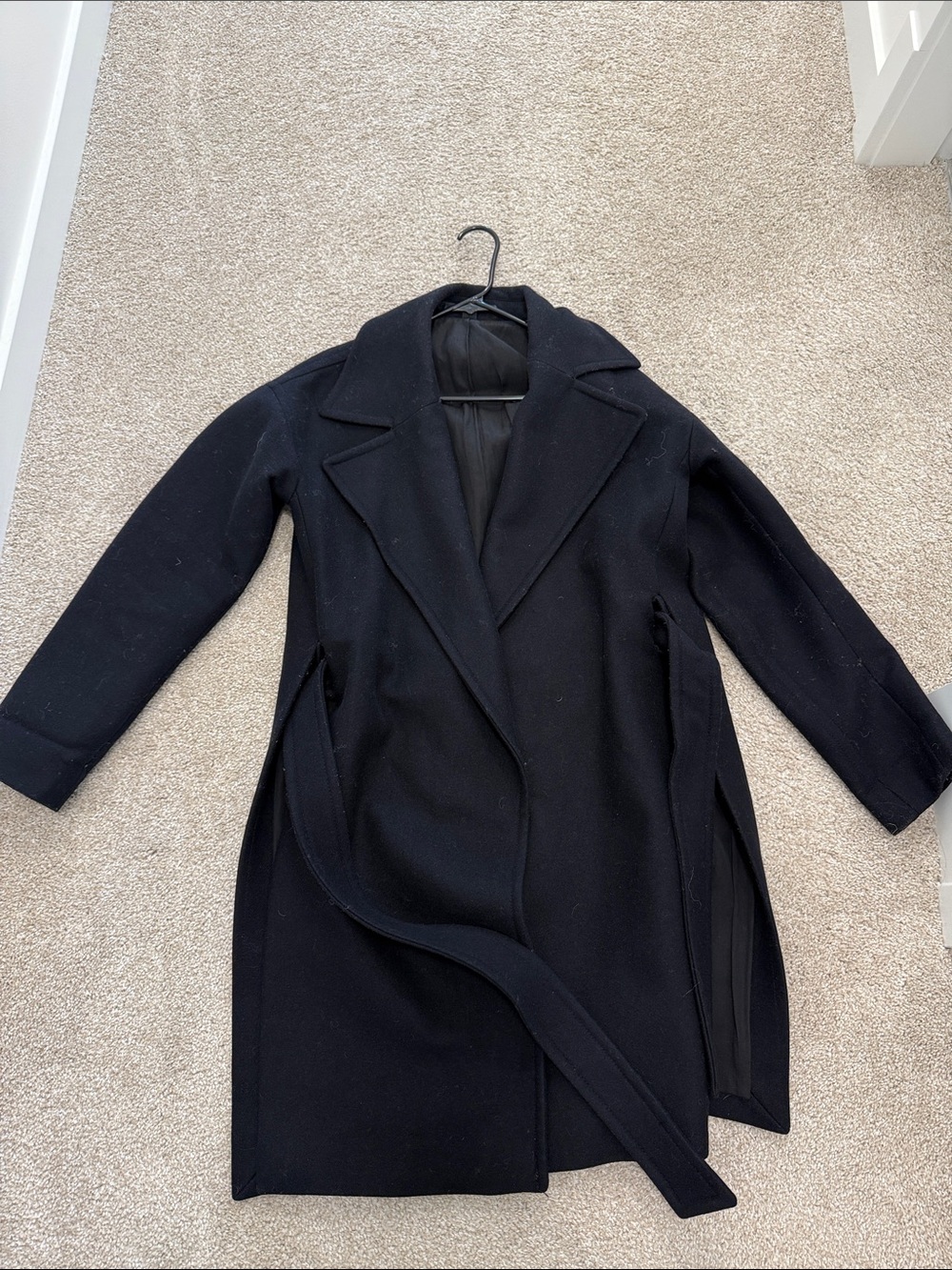 ALL SAINTS Black Coat with Belt
